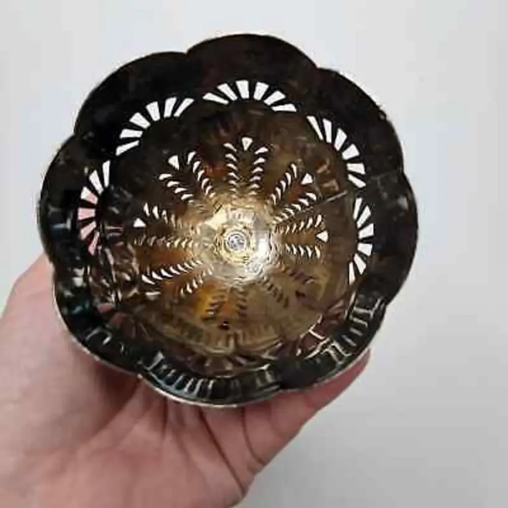 Vintage Metal‎ Angel Candlestick Holder Cutout Perforated Tin Holiday Christmas